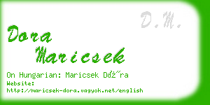 dora maricsek business card